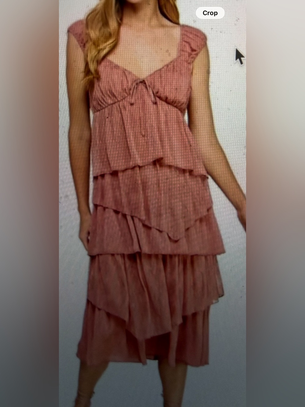 Semi & Cade Tiered Ruffle Midi Dress in Dusty Rose NWT Size XL